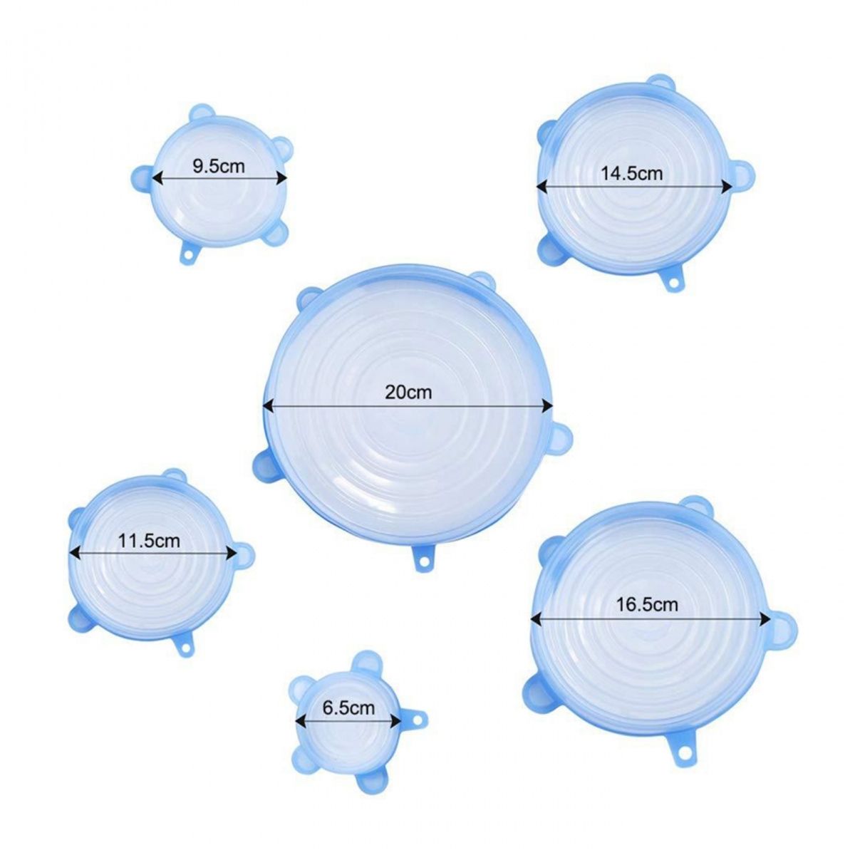 GENERICO - Set 6 Tapas Silicona Extensible Anti Escurrimientos