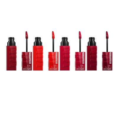 Imagen 2 del producto 4 Labiales Superstay Vinyl Ink Rojos Hasta 16H Maybelline.
