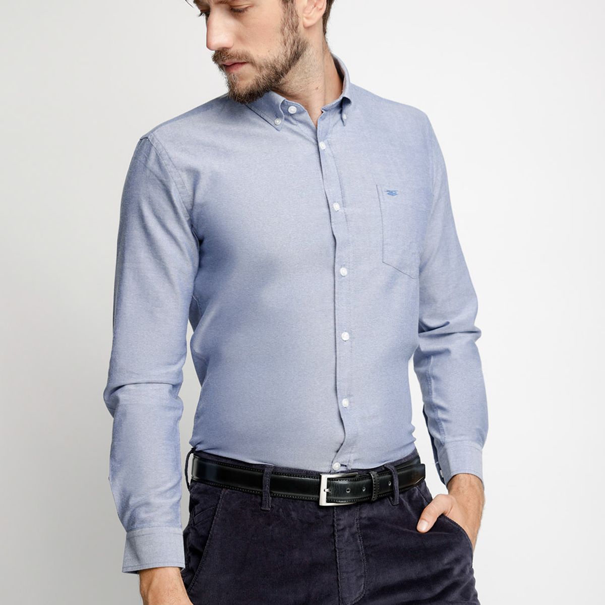 FEROUCH - Camisa Oxford Sport F Azul Ferouch