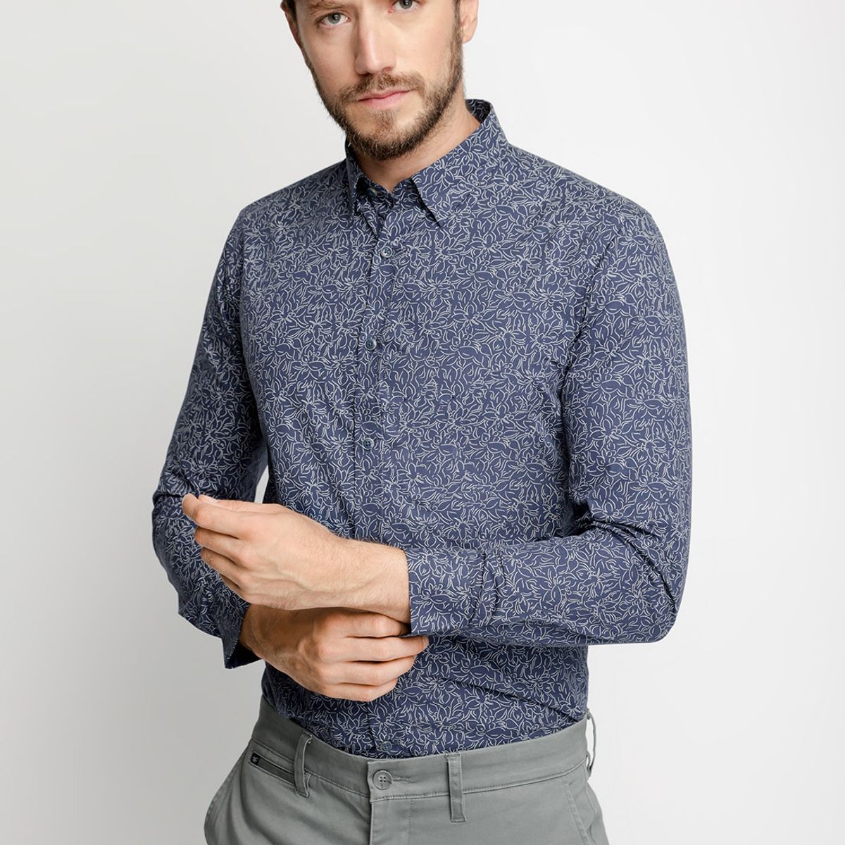 FEROUCH - Camisa Estampada Irving F Beige Ferouch