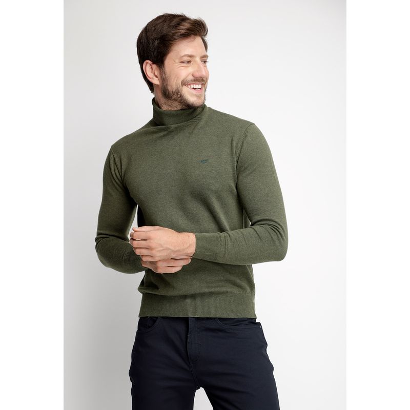 FEROUCH - Sweater Smart Casual Turtle Neck Verde Ferouch