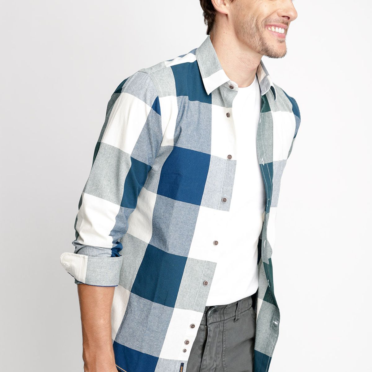 FEROUCH - Camisa Cuadro Color Fj Azul Ferouch