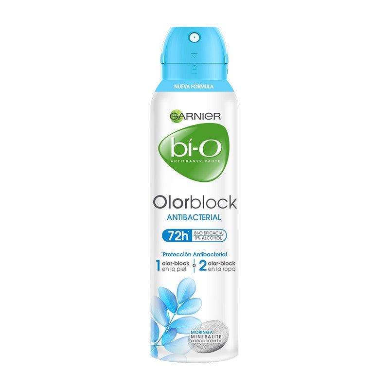 GARNIER - Desodorante Bi-O Spray Olor Block Antibacterial Moringa Mujer 150 Ml