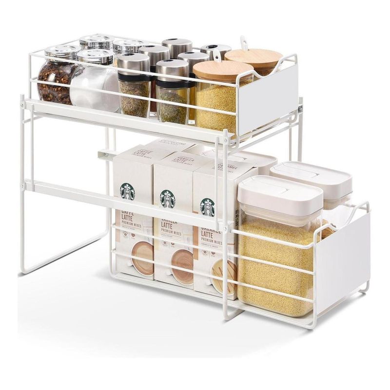 CASATUA - Organizador Estante Multiuso Casatua Lavaplatos Cocina Baño - Blanco