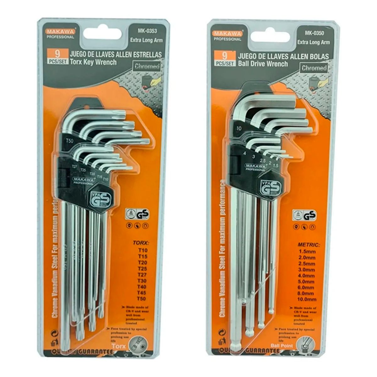 MAKAWA - Pack Juego De Llaves Allen Hexagonal Y Estrella Makawa