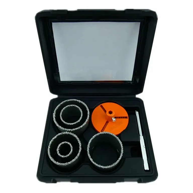 Kit Set Juego Broca Sierra Copa Diamantada 7 Piezas