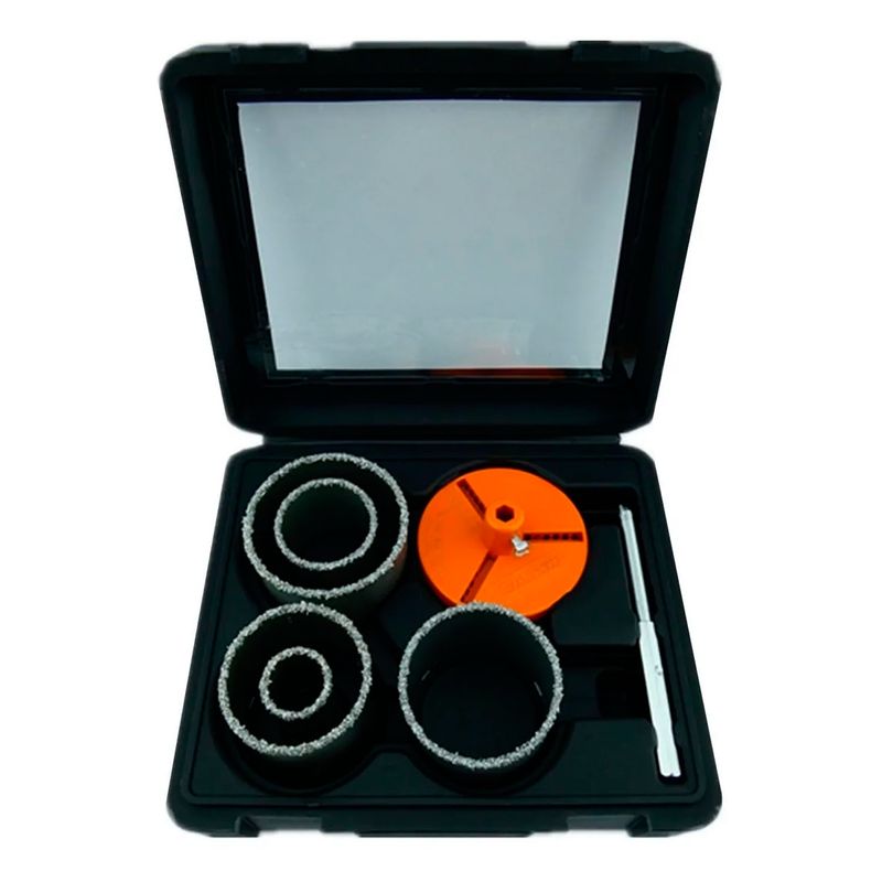 MAKAWA - Kit Set Juego Broca Sierra Copa Diamantada 7 Piezas Makawa