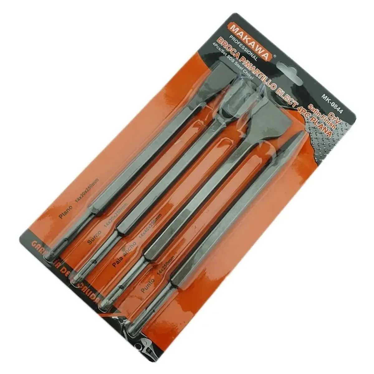 MAKAWA - Set Juego De Broca Para Rotomartillo 4 Piezas Cr-v Makawa