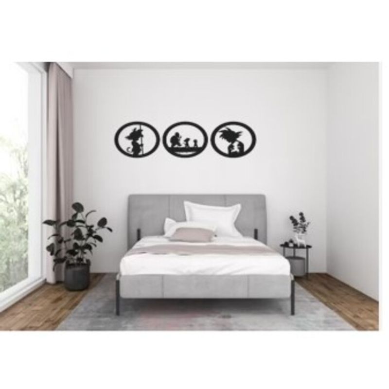 GENERICO - Cuadros Decorativos Pack 3  Dragon Z  Madera MDF 3mm