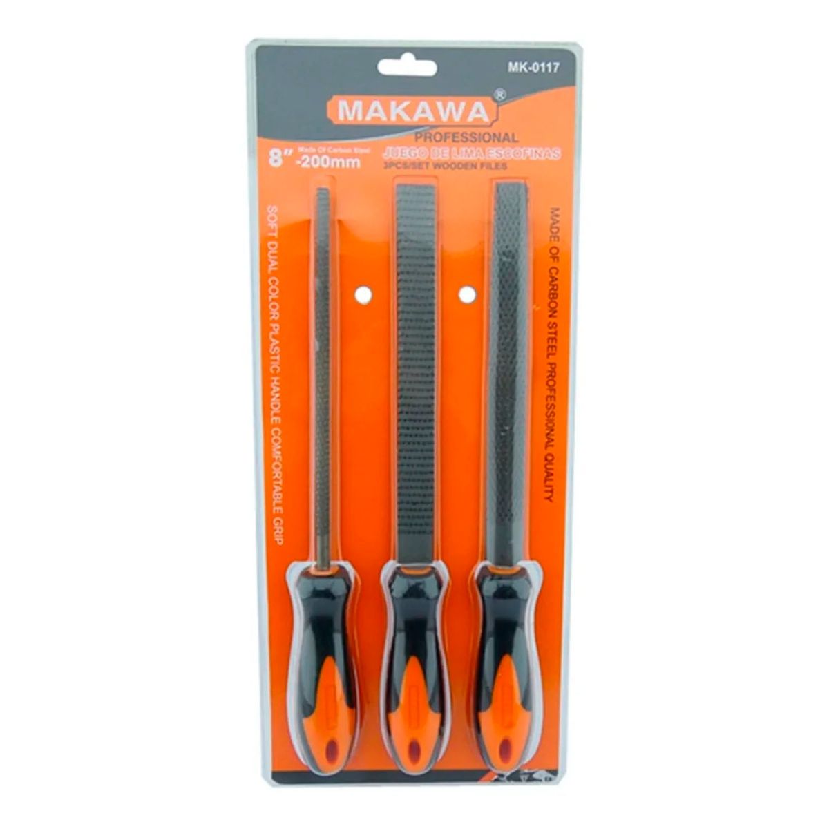 MAKAWA - Juego De Limas Escofinas Para Madera 8 Pulgadas 3 Piezas Mk