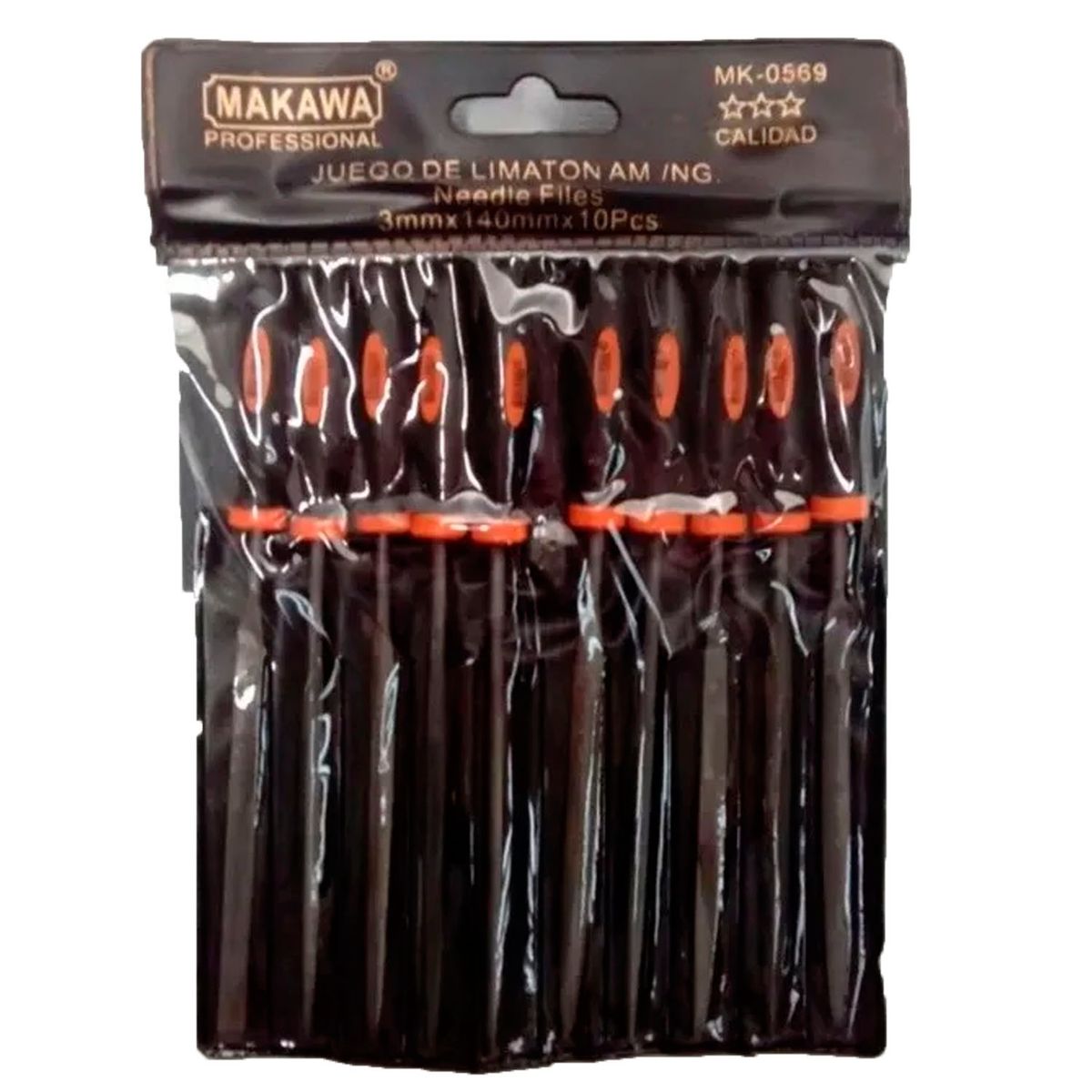 MAKAWA - Kit Set Juego De Mini Limas / 10 Piezas / 3mm X 140mm Makawa