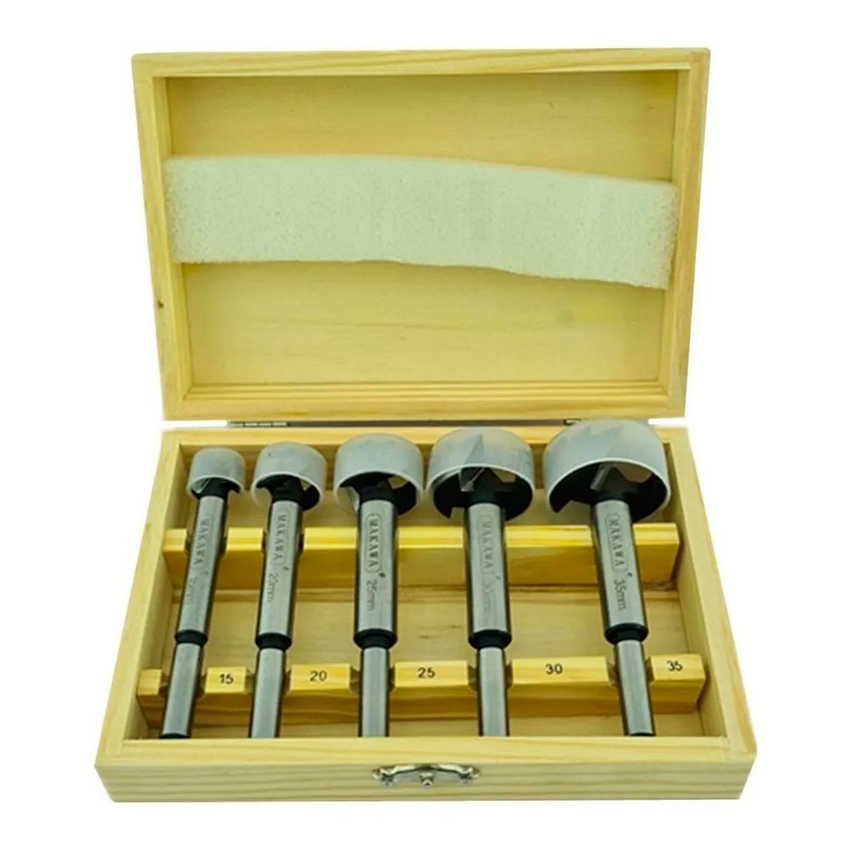 MAKAWA - Kit Set Juego De Brocas Fortsner Para Madera 5 Piezas Makawa