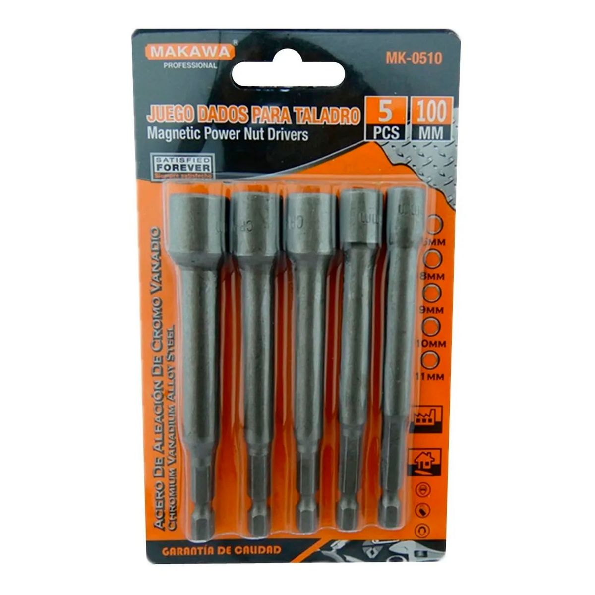 MAKAWA - Juego Adaptadores Para Taladro Punta Magnetica 5 Pcs Mk-0510