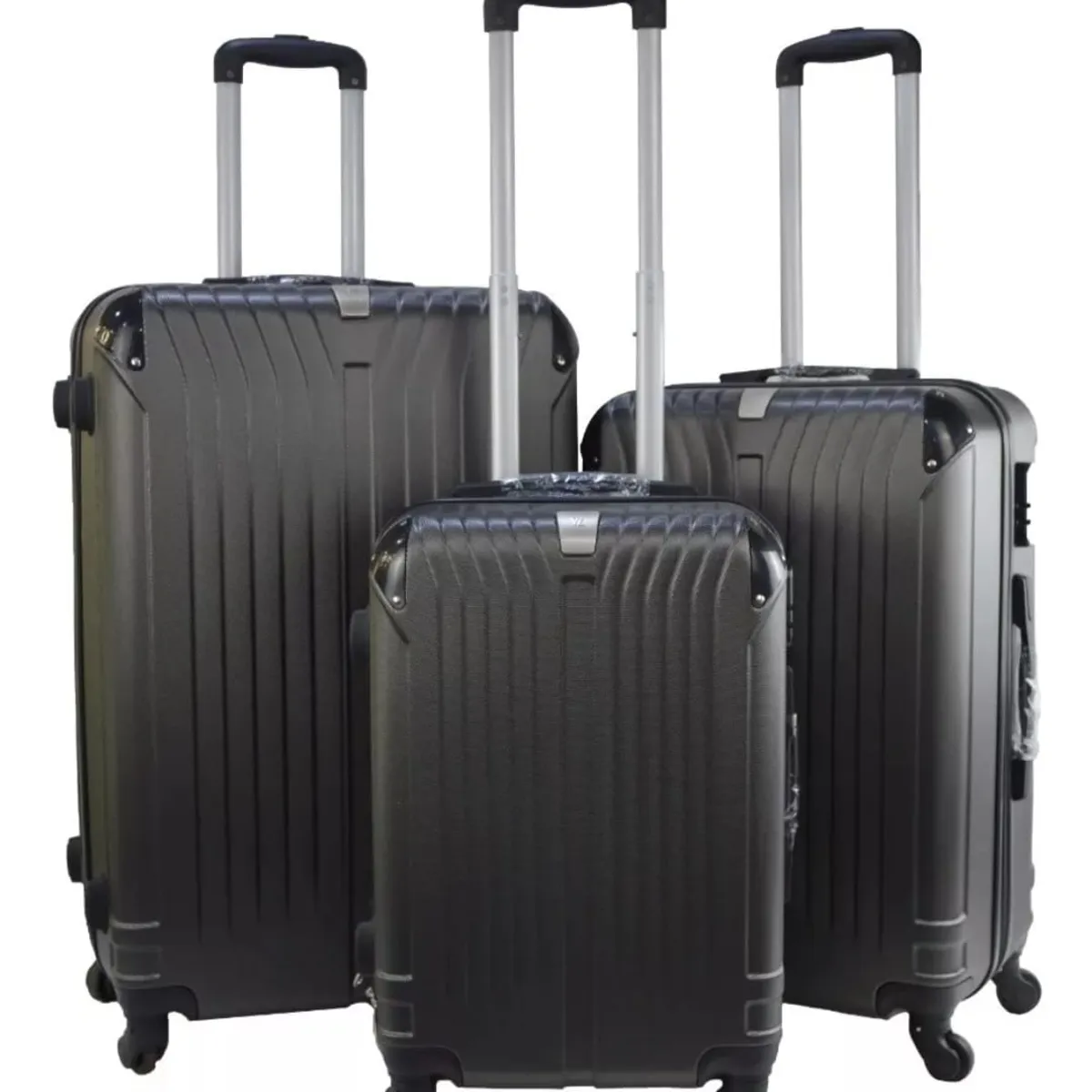 GENERICO - Set 3 Maletas Rigidas Ruedas 360 Negra