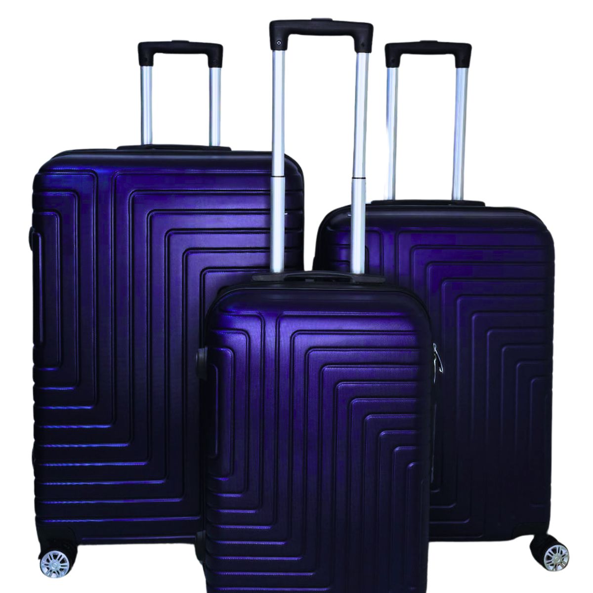 GENERICO - Set 3 Maletas Rigidas Ruedas 360- Azul L