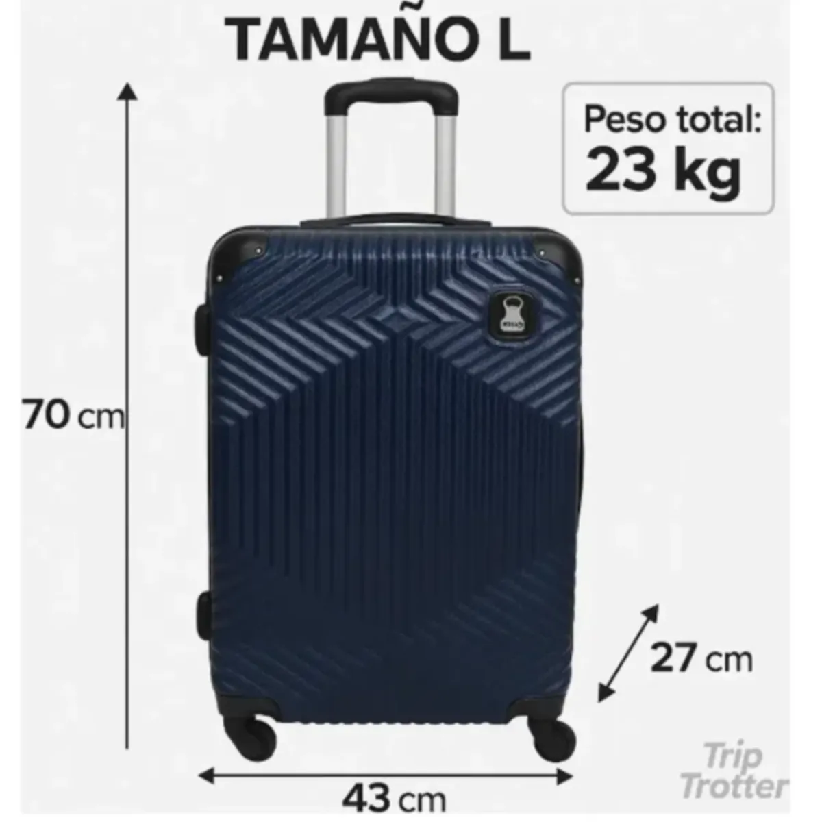 GENERICO - Maleta Grande Bodega 23 kg Plateado