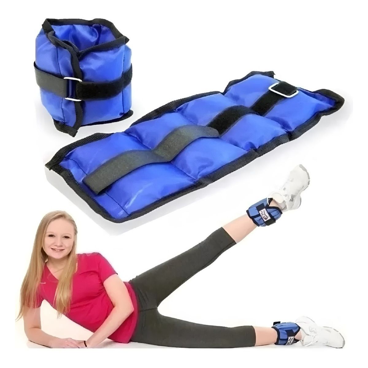 GENERICO - Pack 2 Pesas De Tobillo Tobillera De 0,5kg C/u (Total 1kg)