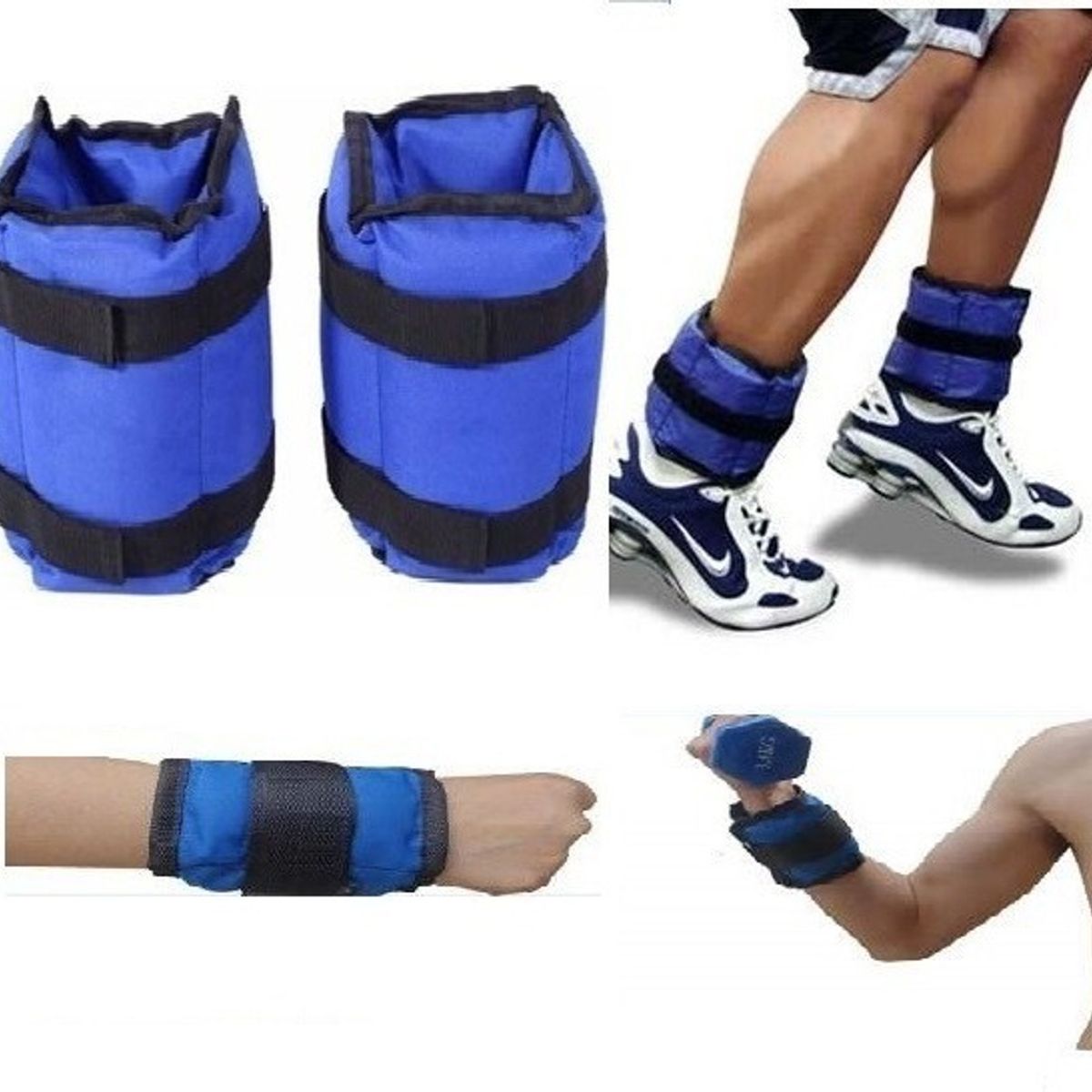 GENERICO - Pack 2 Pesas De Tobillo Tobillera De 0,5kg C/u (Total 1kg)