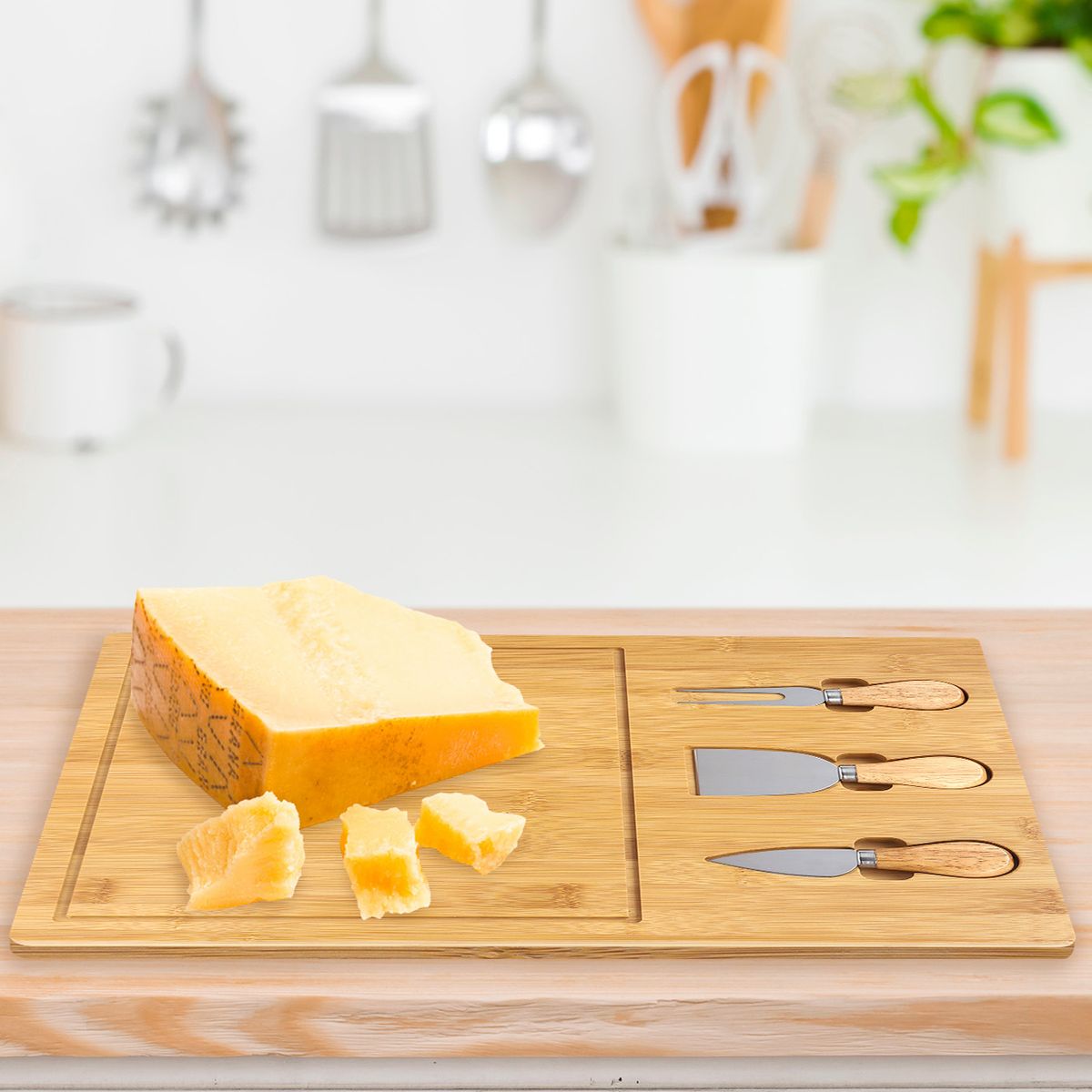 INSPIRACCI - Tabla quesos rectangular L c/utensilios