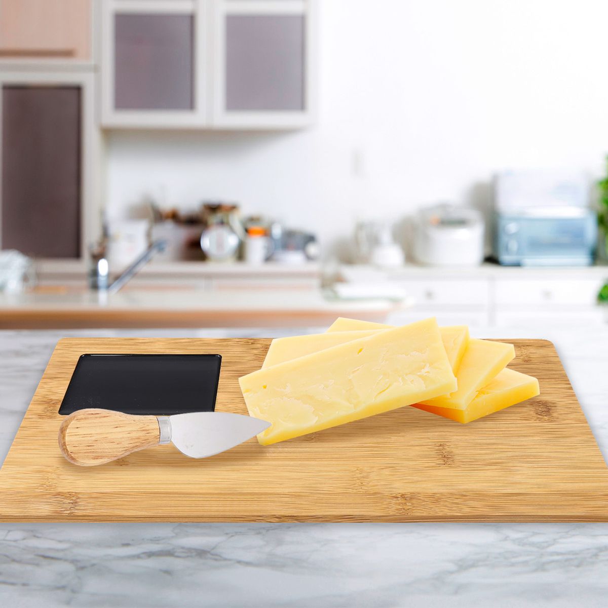 INSPIRACCI - Tabla quesos rectangular M c/utensilios