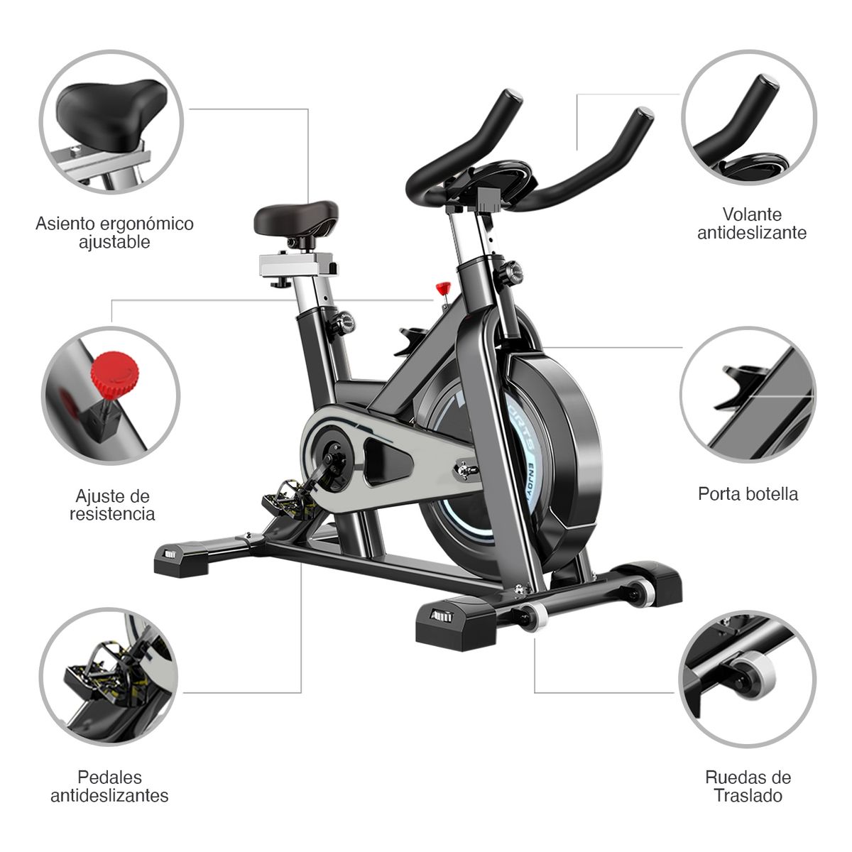 ATLETIS - Bicicleta Spinning Home Tecnología Pro Fitness