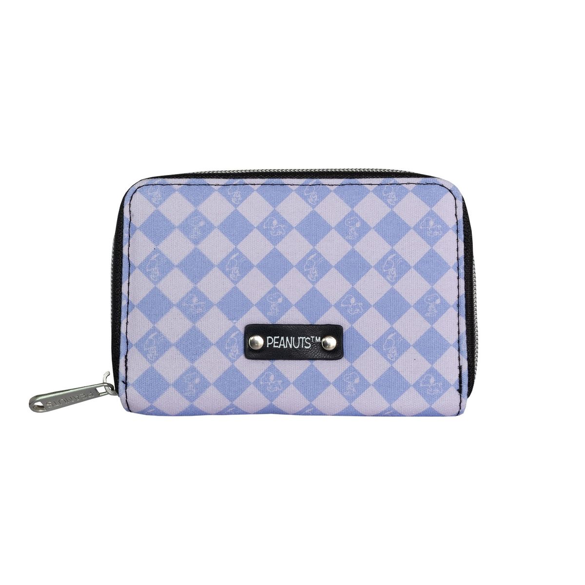 SNOOPY - Billetera Mujer Cuadros Celeste Snoopy