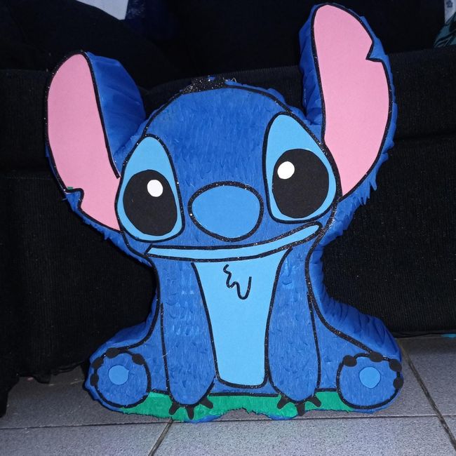 GENERICO - Piñata de Stitch de 50 cm x 43 cm x 15cm