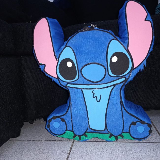 GENERICO - Piñata de Stitch de 50 cm x 43 cm x 15cm
