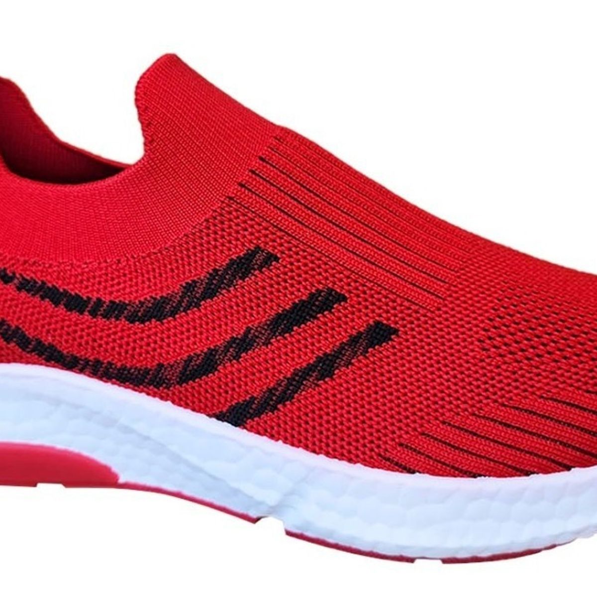 GENERICO - Zapatillas Hombre Urbanas Comodas Ecónomicas Sin Cordon Rojo - 7170