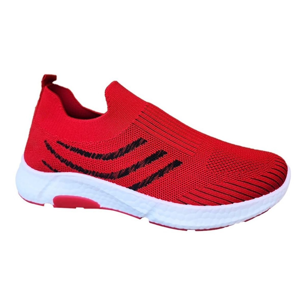 GENERICO - Zapatillas Hombre Urbanas Comodas Ecónomicas Sin Cordon Rojo - 7170