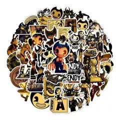 GARSIL - 50 Stickers de Bendy - Etiquetas Autoadhesivas