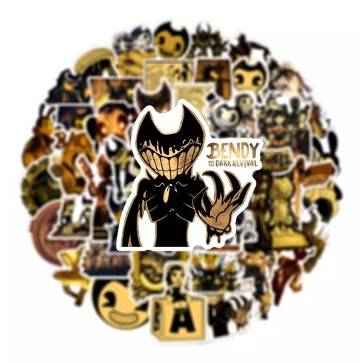 GARSIL - 50 Stickers de Bendy - Etiquetas Autoadhesivas