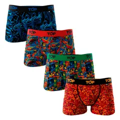 TOP - Bóxer Niño Algodón Pack 4 SUPER MAN C4 Top.