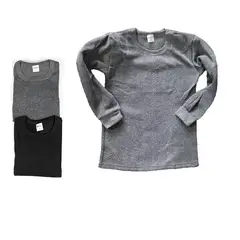 GARSIL - Pack 3 Polera Camiseta Manga Larga Niños De Algodón Con Polar Interior