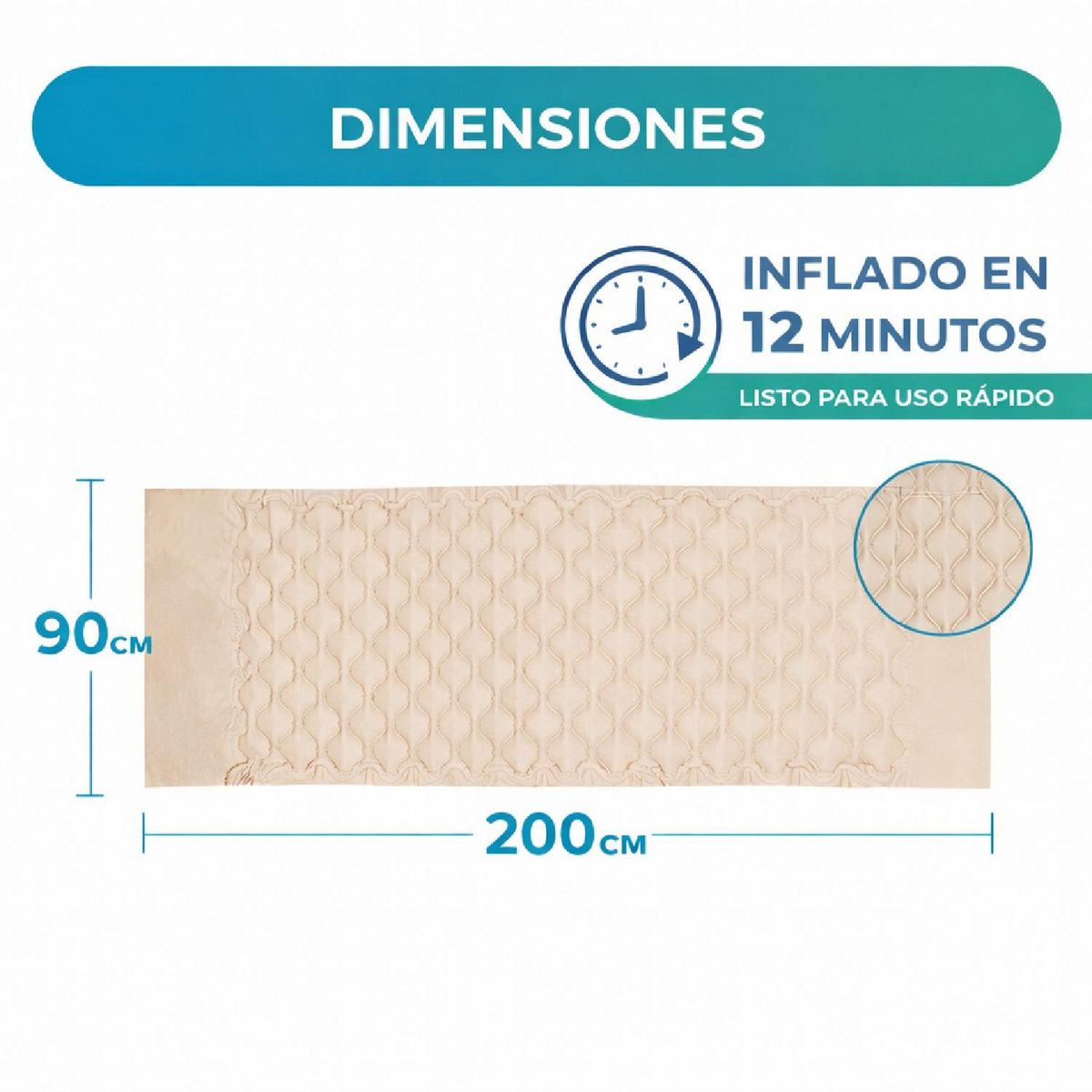 MAXCARE - Colchón Antiescaras Basic Con Motor 200X90X7 Cm