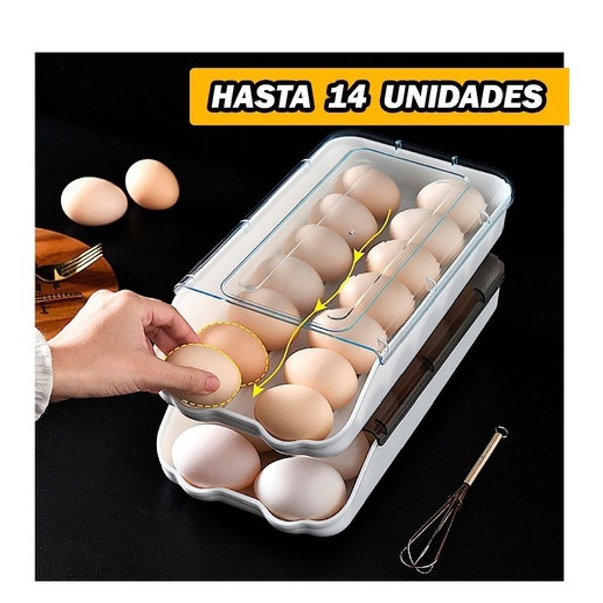 GENERICO - Bandeja Organizadora Porta Huevos Apilable