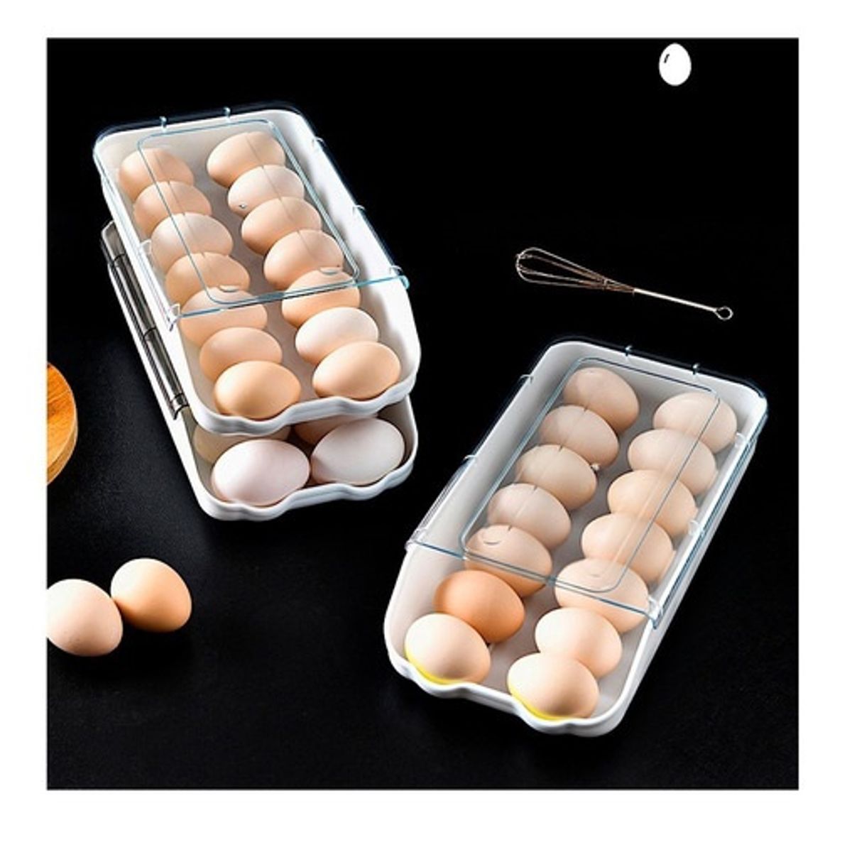 GENERICO - Bandeja Organizadora Porta Huevos Apilable