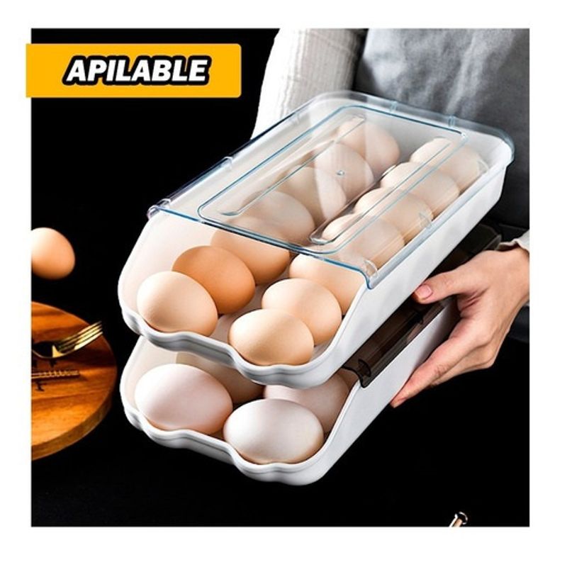 GENERICO - Bandeja Organizadora Porta Huevos Apilable