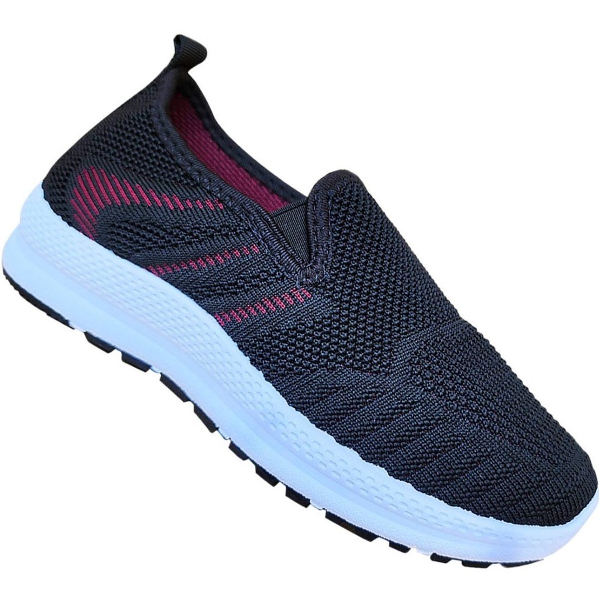 GENERICO - Zapatillas Urbanas Bajas Comodas Ecónomicas Sin Cordon Negro - 7169 +1