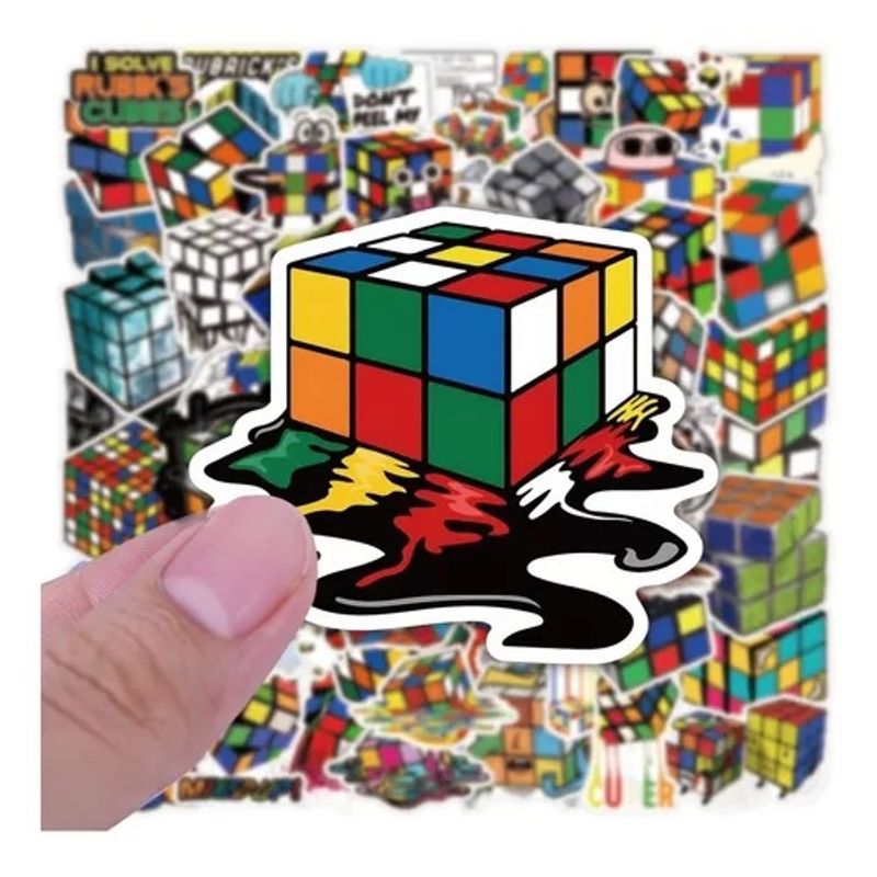 GARSIL - 50 Stickers de Cubo De Rubik- Etiquetas Autoadhesivas