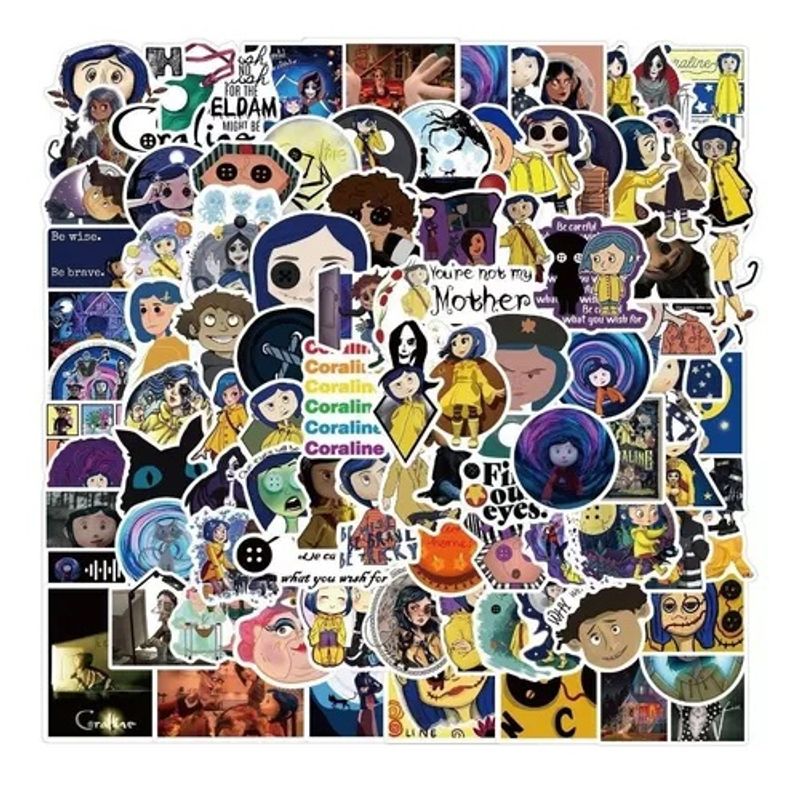 GARSIL - 50 Stickers de Coraline - Etiquetas Autoadhesivas
