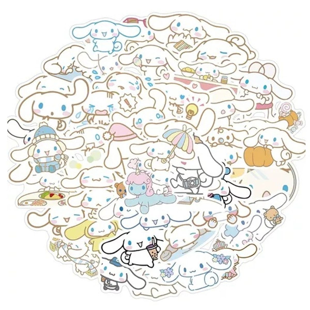 GARSIL - 50 Stickers de Cinnamoroll - Etiquetas Autoadhesivas