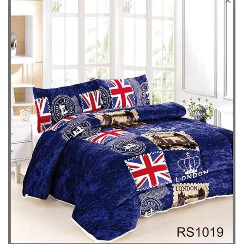 GENERICO - Cubrecama de Invierno Plush con Chiporro 2 P Azul Reino Unido