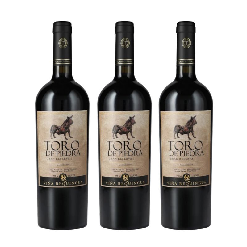 TORO DE PIEDRA - 3 Vinos Toro De Piedra Carmenere