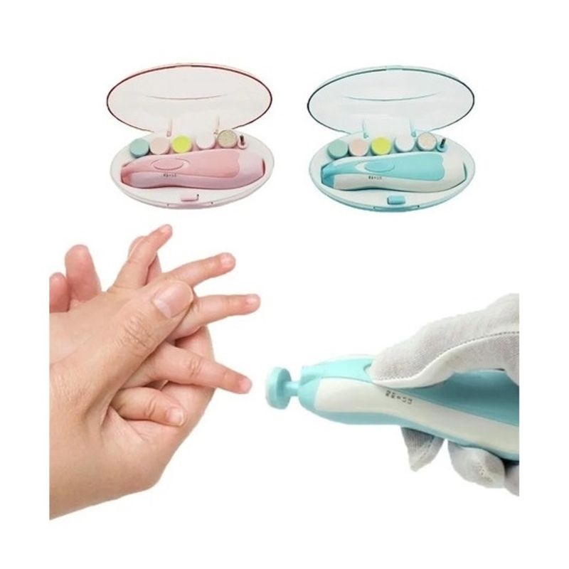 GENERICO - Pack X2 Cortaúñas Lima Eléctrica Para Bebes A Batería Rosado
