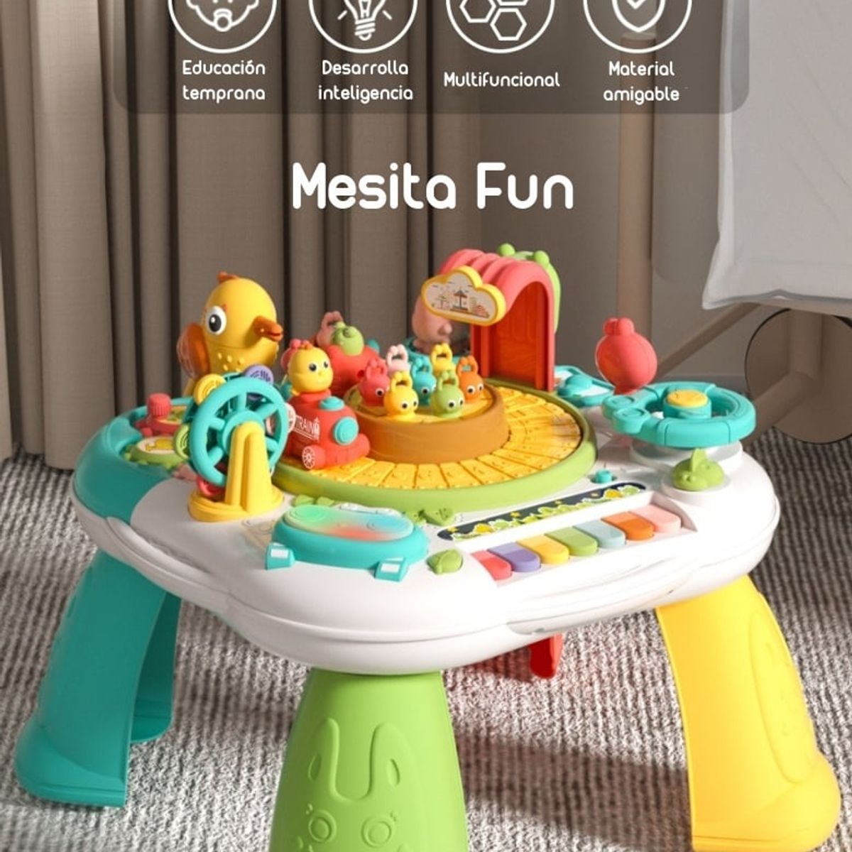 LUBABYCAS - Juguete Mesa De Actividades Musical Lubabycas Roja