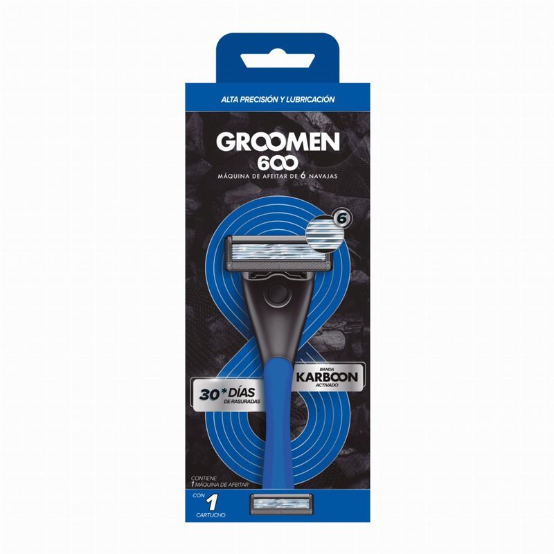 GROOMEN - Máquina Afeitar Groomen 600 + 1 Cartucho De 6 Navajas
