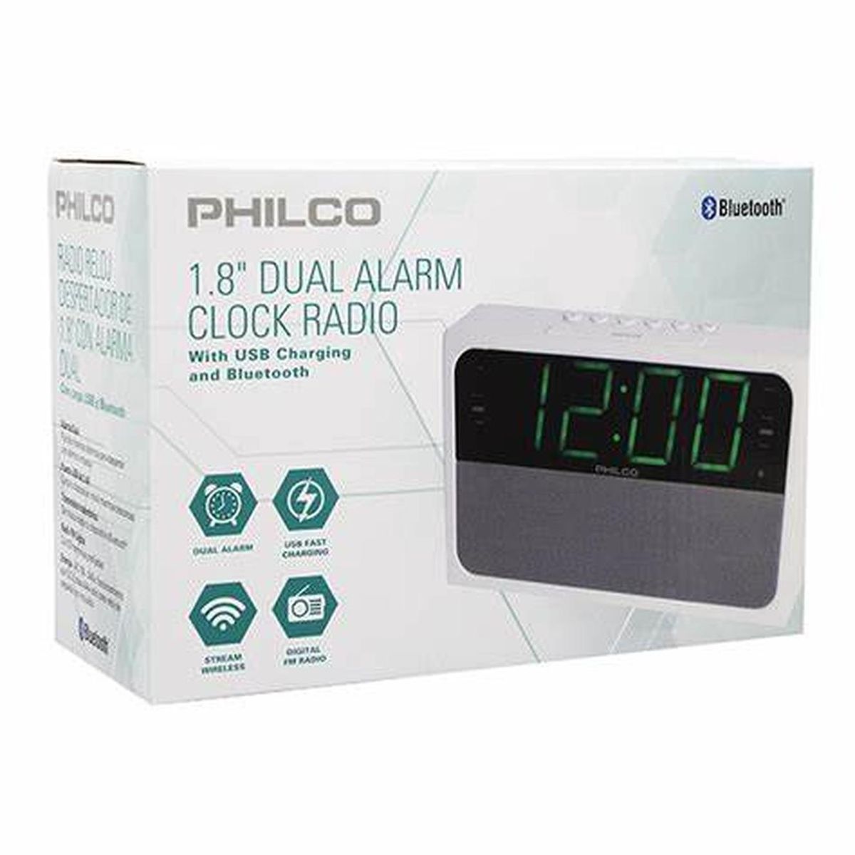 PHILCO - RADIO RELOJ BT 101BT PANTALLA 1.8 PHILCO