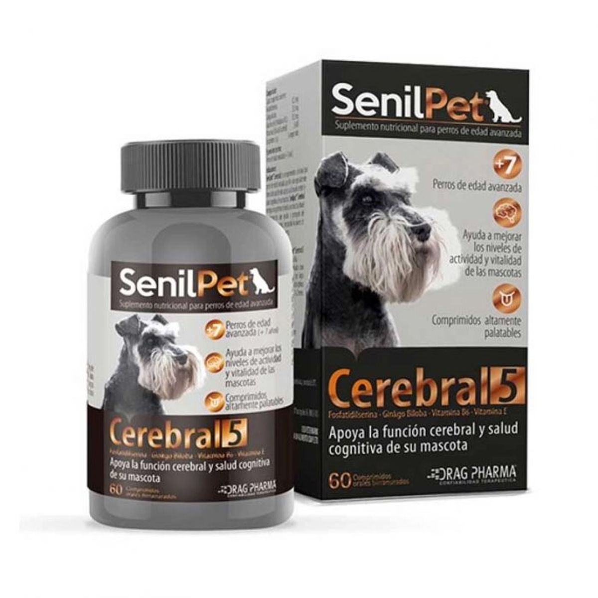 Dragpharma - Senilpet Cerebral 5 Perros Raza Pequeña 60 Comp