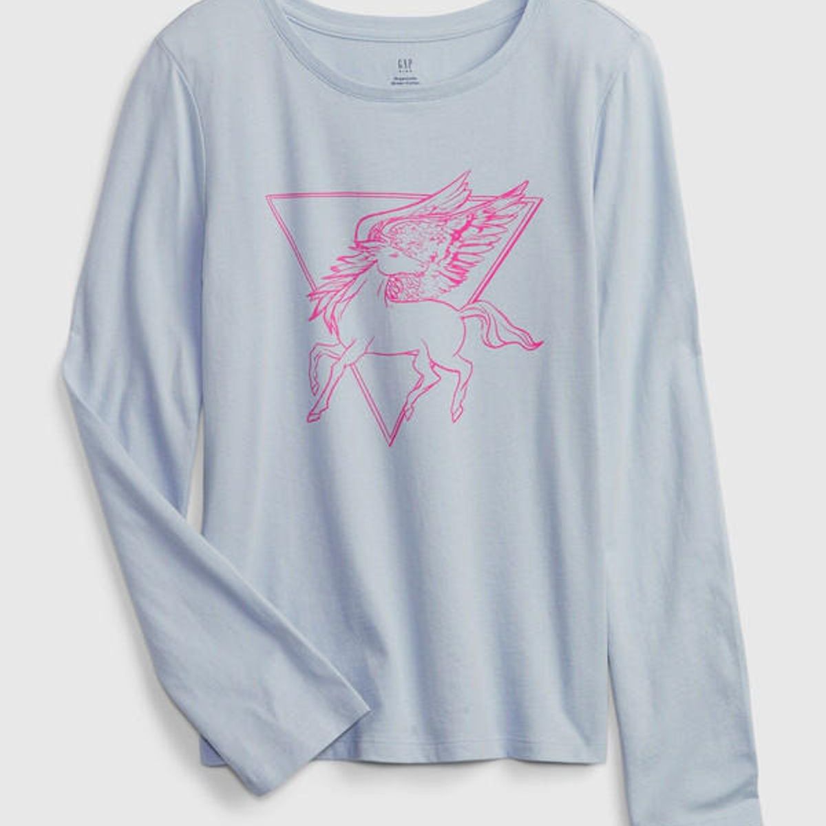 GAP - Polera Manga Larga 1 Algodón Orgánico Celeste GAP